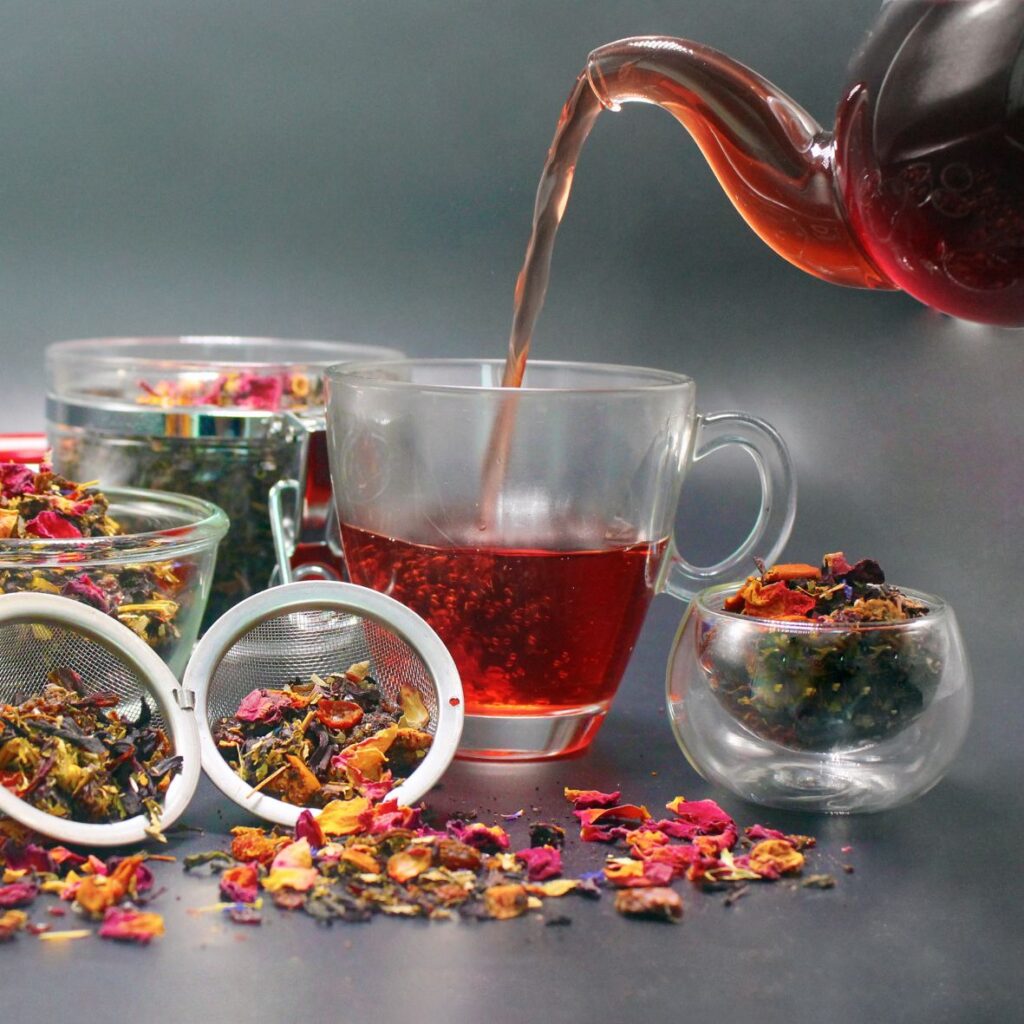 Small-batch herbal tea blends for hormone balance and self-care